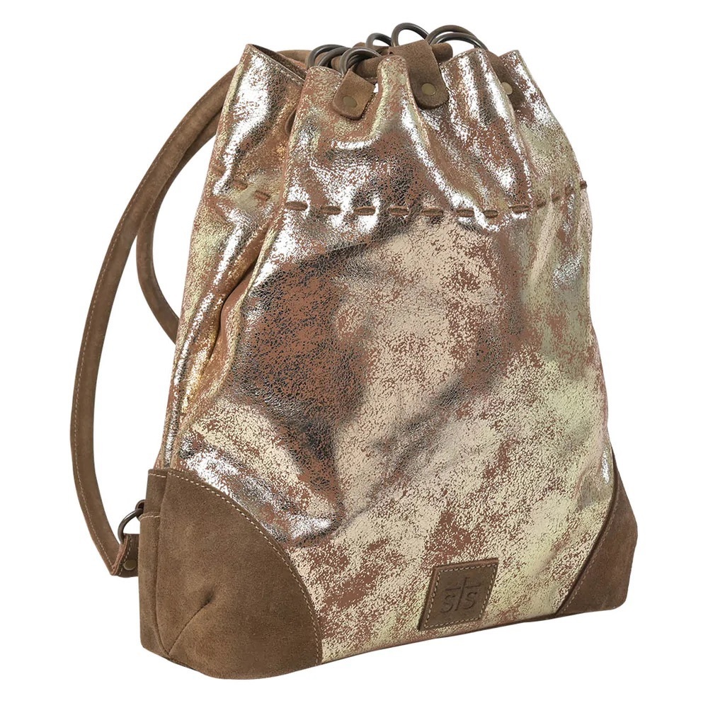 New, STS Ranchwear By Carroll Women's Flaxen Roan Drawstring Backpack Brown
